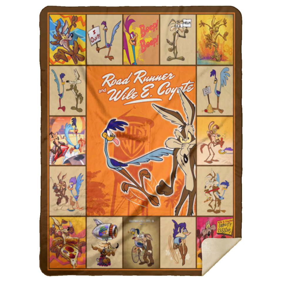 Wile E Coyote and the Road Runner Blanket, Looney Tunes Fleece, Sherpa Blanket MSHL Premium Sherpa Blanket 60x80