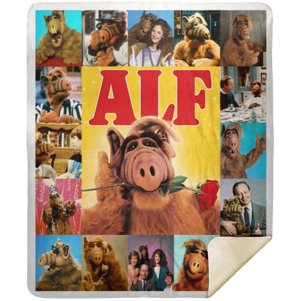 ALF Blankets, Alien Life Form Fleece Sherpa, Gordon Shumway Blankets, ALF Gifts MSHM Premium Sherpa Blanket 50x60