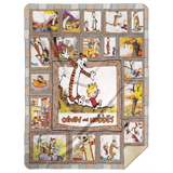 Calvin And Hobbes Blanket, Bill Watterson Fleece, Sherpa Blanket Soft and Cozy MSHL Premium Sherpa Blanket 60x80