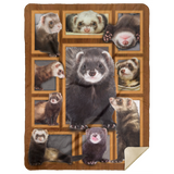 Ferret Blanket, Ferret 3D Fleece, Sherpa Blanket, Ferret Lover Gift Ideas MSHL Premium Sherpa Blanket 60x80