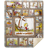 Calvin And Hobbes Blanket, Bill Watterson Fleece, Sherpa Blanket Soft and Cozy MSHM Premium Sherpa Blanket 50x60