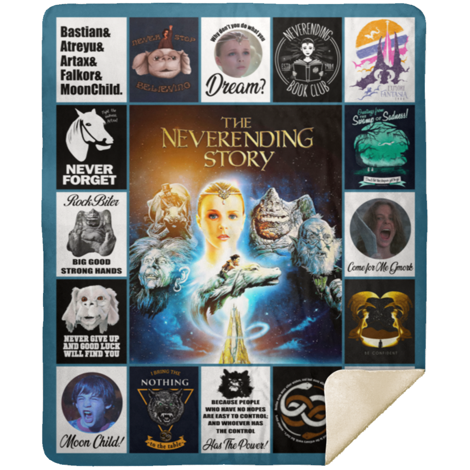 The NeverEnding Story Blanket, The NeverEnding Story Fleece, Sherpa Blanket Gift MSHM Premium Sherpa Blanket 50x60