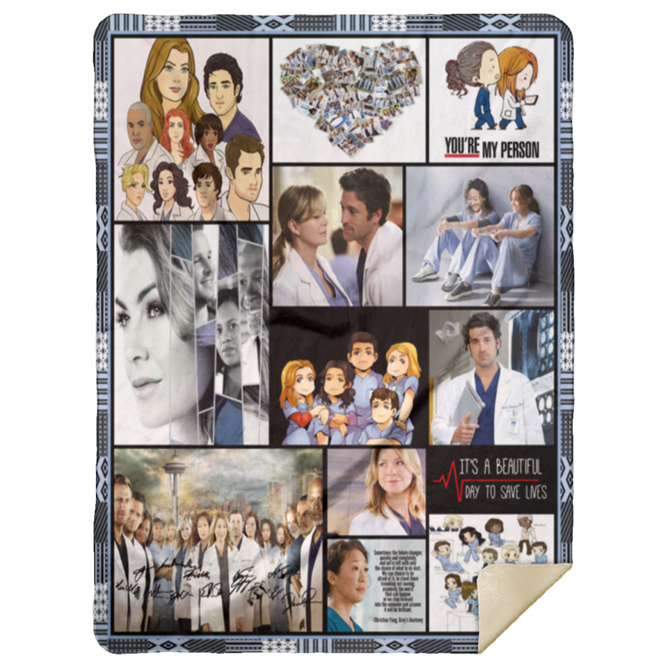 Grey's Anatomy Blankets, Grey's Anatomy TV Series Fleece Sherpa Blankets MSHL Premium Sherpa Blanket 60x80