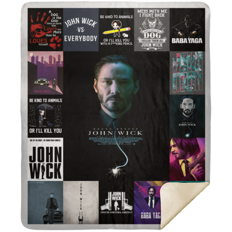 John Wick Blanket, John Wick movie Fleece, Sherpa Blanket Super Cozy and Comfy MSHM Premium Sherpa Blanket 50x60