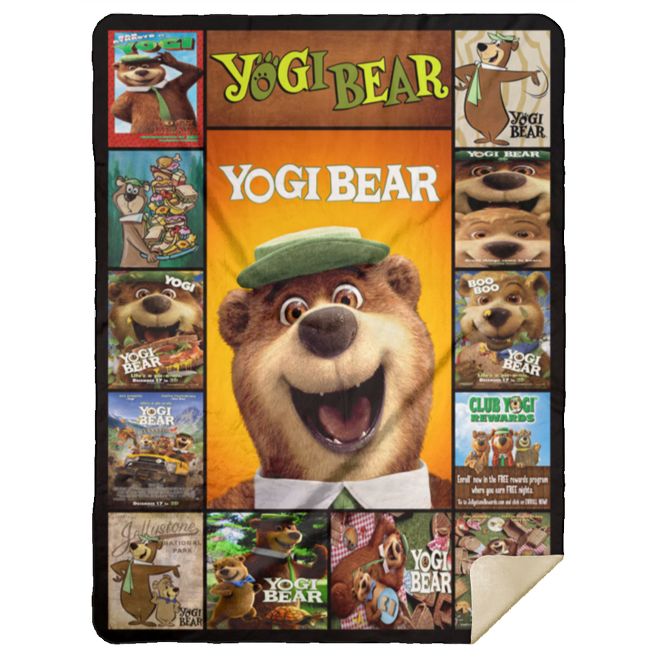 Yogi Bear Blanket, Yogi Bear Funny Fleece, Sherpa Blanket MSHL Premium Sherpa Blanket 60x80