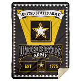 United States Army Blanket, Proud US Army Fleece, Sherpa Blanket - MSHL Premium Mink Sherpa Blanket 60x80