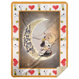 Snoopy - I Love You to the Moon and Back Blanket, Snoopy Fleece, Sherpa Blanket - MSHL Premium Mink Sherpa Blanket 60x80