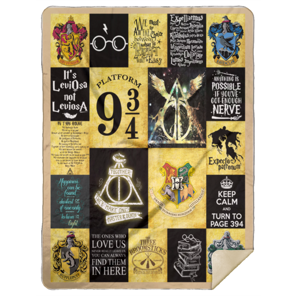 Harry Potter Blanket, Harry Potter Quilt - Fleece, Sherpa Blanket - MSHL Premium Mink Sherpa Blanket 60x80