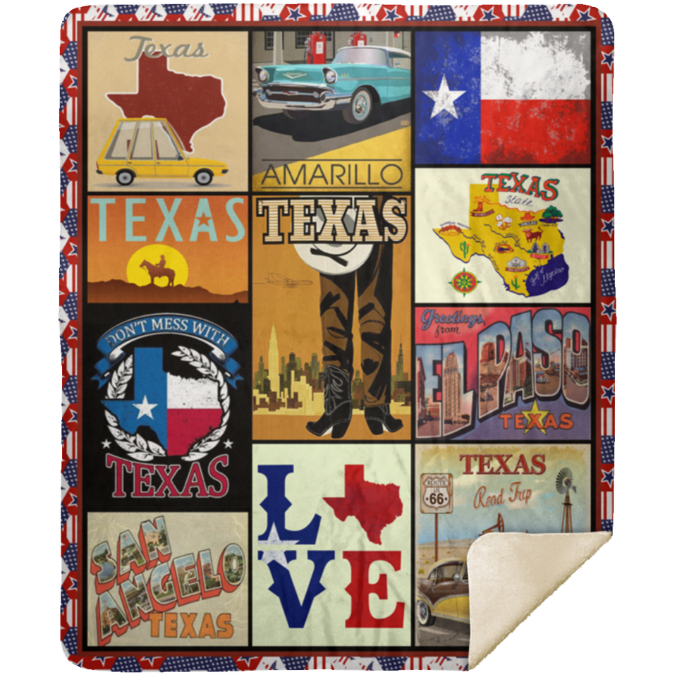 Texas Blanket, State Texas Fleece, Sherpa Blanket Soft and Warm MSHM Premium Mink Sherpa Blanket 50x60