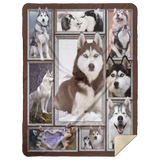 Husky Love From My Husky Blanket, Husky 3D Fleece, Sherpa Blanket MSHL Premium Mink Sherpa Blanket 60x80
