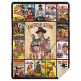American Legend John-Wayne Blanket - Starring John Hero Wayne American Fleece Sherpa Blanket White - MSHL Premium Mink Sherpa Blanket 60x80