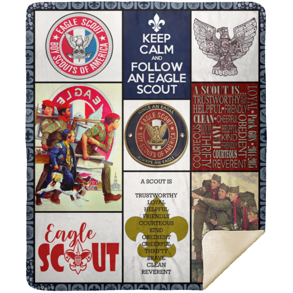 Gorgeous Eagle Scout Blanket, Fleece or Sherpa Blankets Mother's Day, Father's Day, Birthday Present Blankets, Gift Idea MSHM Premium Mink Sherpa Blanket 50x60