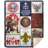 Gorgeous Eagle Scout Blanket, Fleece or Sherpa Blankets Mother's Day, Father's Day, Birthday Present Blankets, Gift Idea MSHM Premium Mink Sherpa Blanket 50x60
