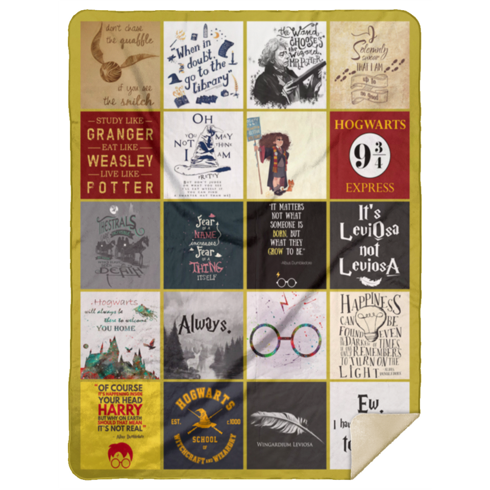 Harry Potter Blanket, Harry Potter Quilt, Fleece Sherpa Blankets Christmas Gifts - MSHL Premium Mink Sherpa Blanket 60x80