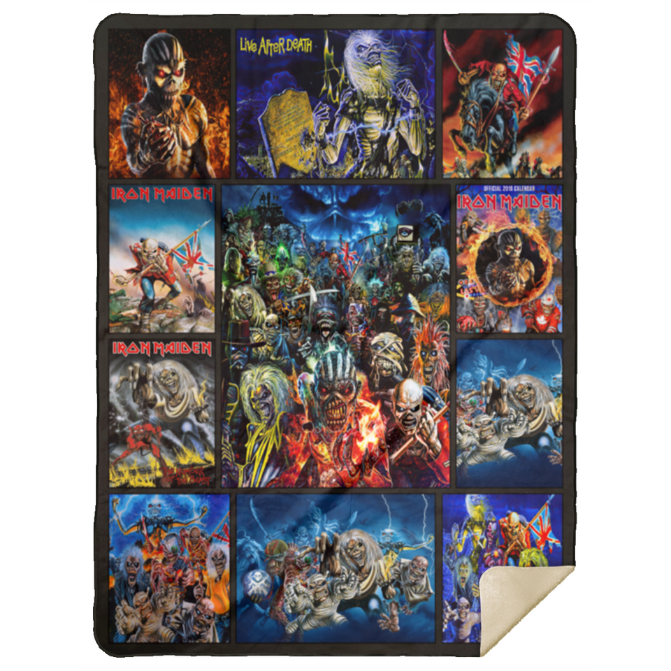 Iron Maiden Blanket, Heavy Metal Fleece, Sherpa Blanket For Fans MSHL Premium Mink Sherpa Blanket 60x80