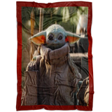 Baby Yoda Blanket, Star Wars Blanket - Cozy Plush Fleece, Sherpa Blanket (White) - TL2