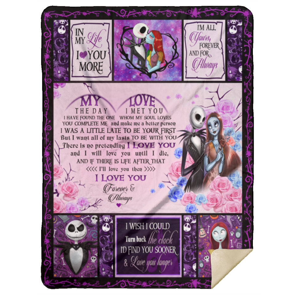 My Love All Of My Lasts Blanket, The Nightmare Before Christmas Fleece Blanket MSHL Premium Mink Sherpa Blanket 60x80