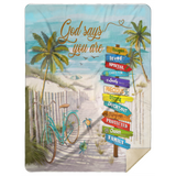 Beach Turtle God Says You are Blanket Quilt Fleece Sherpa Throw Blanket - MSHL Premium Mink Sherpa Blanket 60x80
