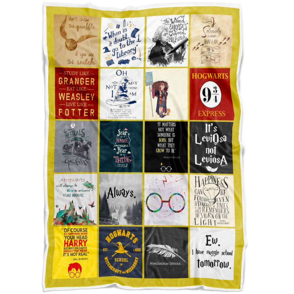 Harry Blanket Pottter Quilt - Harry-Pottter Blanket - Harry Fan Potter Blanket - Valentines Gift Idea for Men Women - Birthday Gift C (Cozy Plush Fleece 30"x40") (60"x50")  (80"x60") TL
