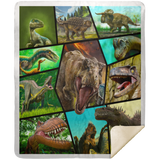 Dinosaur 3D Blanket Dinosaur Lover Quilt Fleece Sherpa Throw Blanket - MSHM Premium Mink Sherpa Blanket 50x60