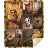 Owl Blanket, Owl Gifts for Women and Kids Fleece, Sherpa Blanket MSHM Premium Mink Sherpa Blanket 50x60
