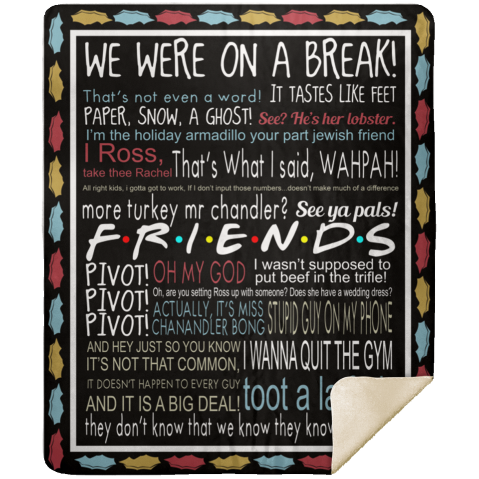 Friends Blanket, Friends TV Show Blankets 9 friends Quotes Fleece Blanket Quilt - MSHM Premium Mink Sherpa Blanket 50x60