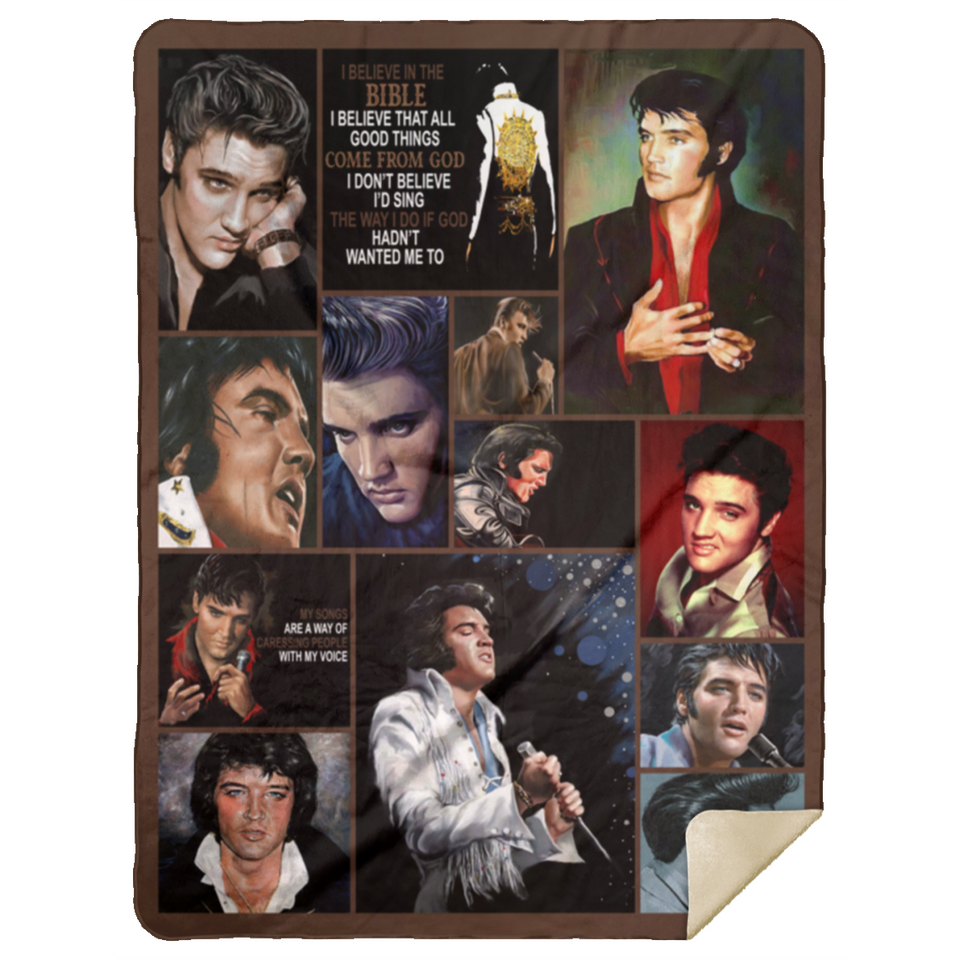Elvis Presley Blanket, Elvis Fleece, Sherpa Blanket V1 MSHL Premium Mink Sherpa Blanket 60x80
