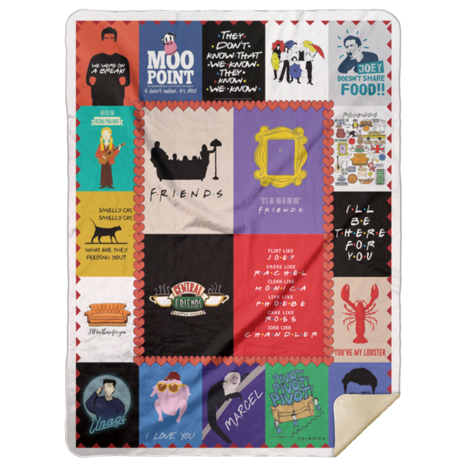 Mr.Jyotis Friends Blanket, Friends Tv Show Signature Actors Thank You for The Memories Best Gift Christmas Quilt Blanket Fleece Sherpa Blanket - MSHL Premium Mink Sherpa Blanket 60x80