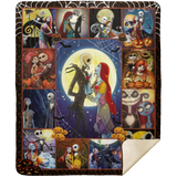 Jack Skellington and Sally Blanket, Wedding Anniversary Fleece, Sherpa Blanket MSHM Premium Mink Sherpa Blanket 50x60