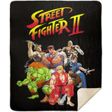 Street Fighter II Video Game Inspired Sherpa Bed Blanket Plush Throw Blanket - MSHM Premium Mink Sherpa Blanket 50x60