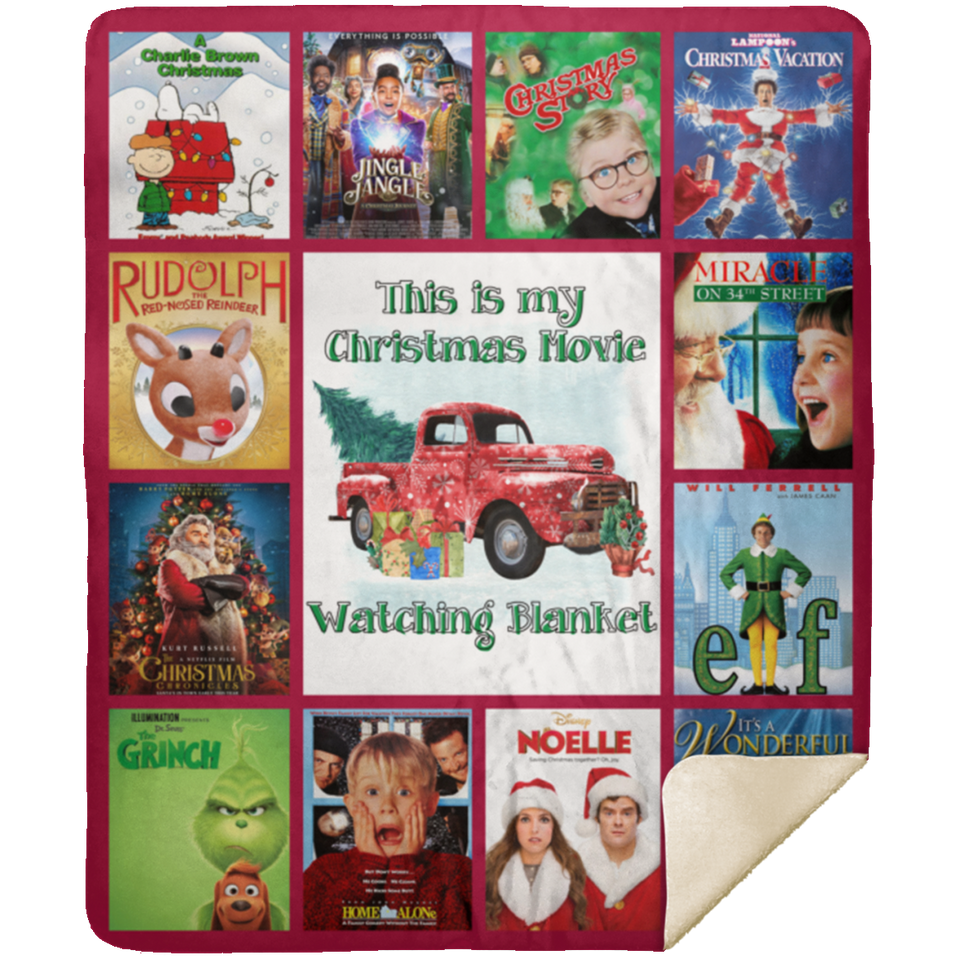 This Is My Christmas Movie Watching Blanket My Christmas Movie Quilt Fleece MSHM Premium Mink Sherpa Blanket 50x60