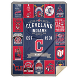 Cleveland Indians Blanket Cleveland Indians Baseball Quilt Fleece Sherpa - MSHL Premium Mink Sherpa Blanket 60x80