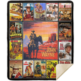 American Legend John-Wayne Blanket - Starring John Hero Wayne American Fleece Sherpa Blanket White - Version 2 - MSHM Premium Mink Sherpa Blanket 50x60