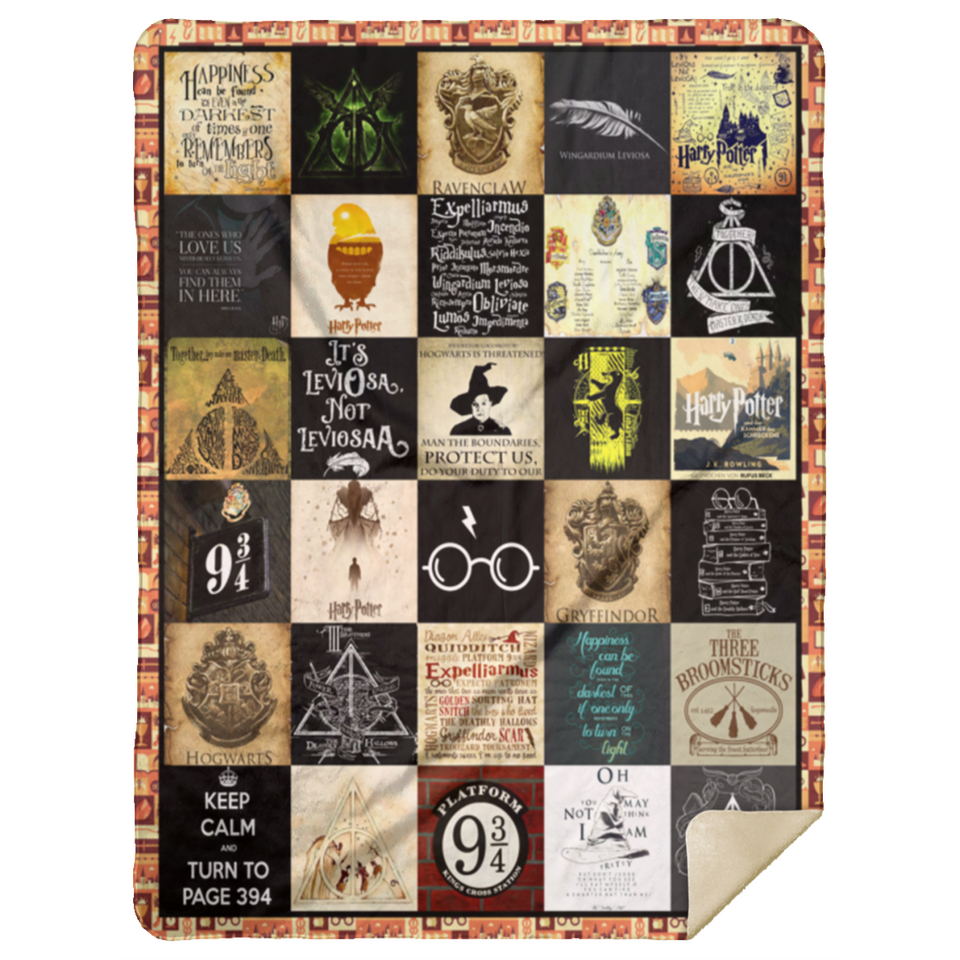 Harry Potter Blanket, Hogwarts School Fleece Sherpa Blanket Gift For Fans - MSHL Premium Mink Sherpa Blanket 60x80