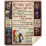 Jack and Sally Blanket, My Only Love Fleece, Sherpa Blanket Valentine's Gift MSHM Premium Mink Sherpa Blanket 50x60