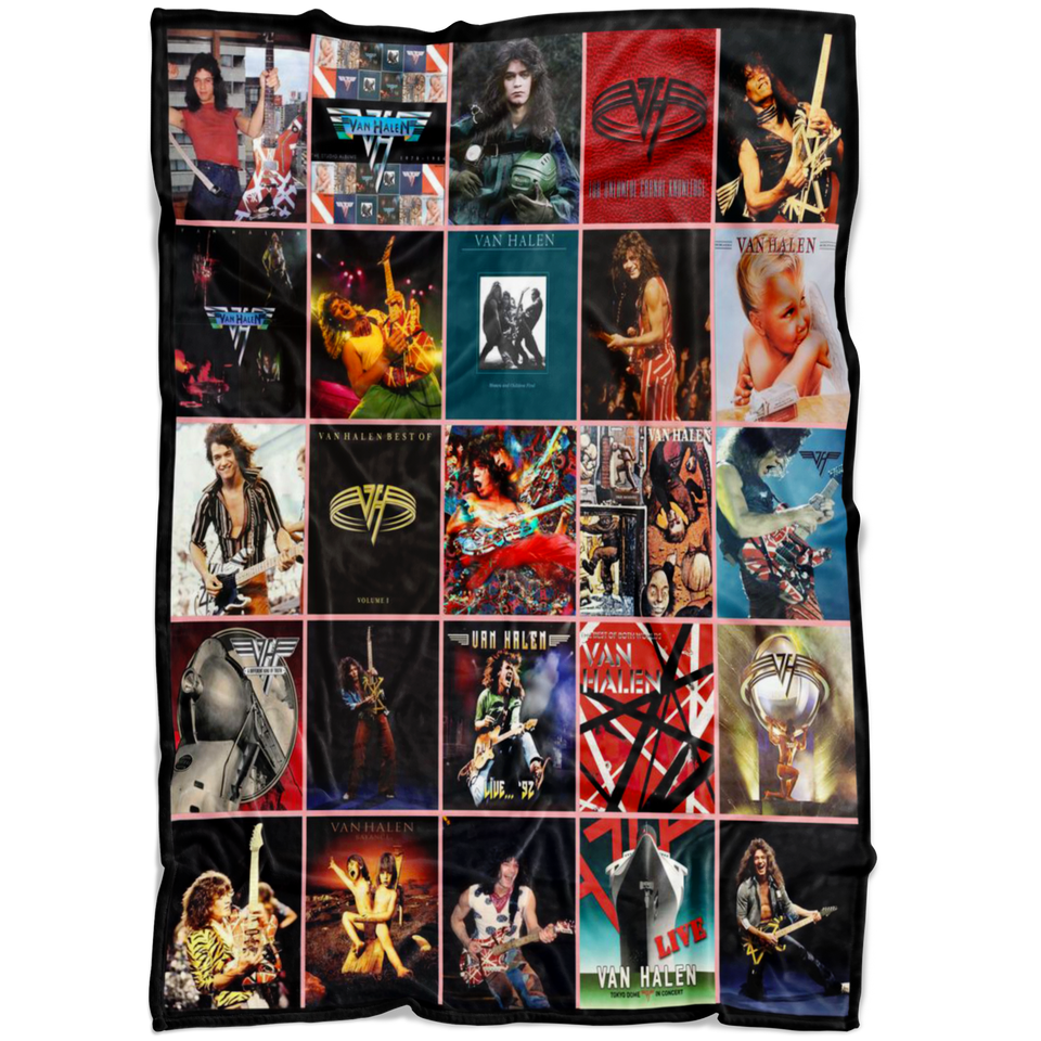 1Van Halen Fleece Sherpa Throw Blanket Quilt