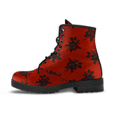 Black Roses, Leather Boots Women, Women's Boots, Hippie, Floral, Handmade Boots, Vegan Leather, Lace Up Boots, Women Girl Gift