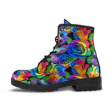 Colorful Floral, Womens Leather Boots