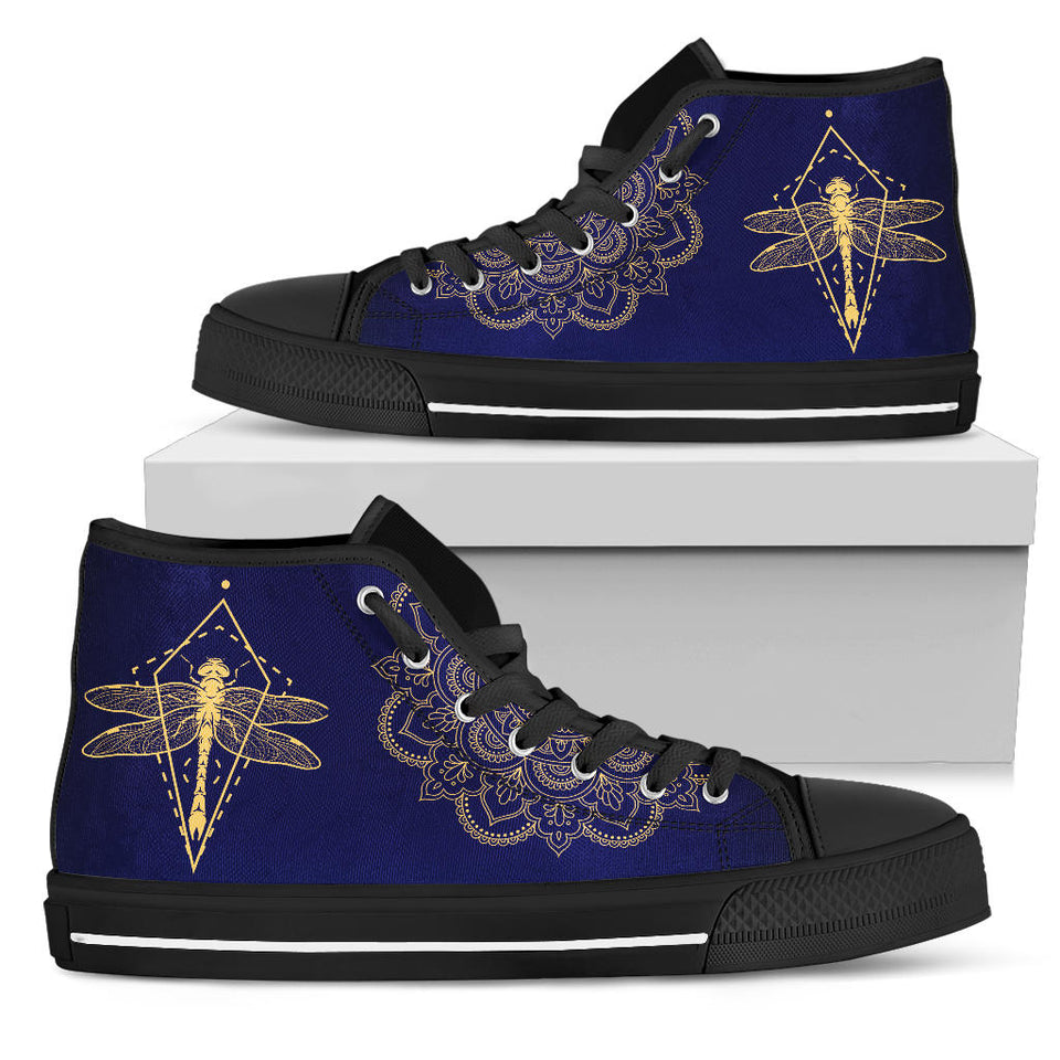 Golden Dragonfly, Lotus Mandala Boots high top