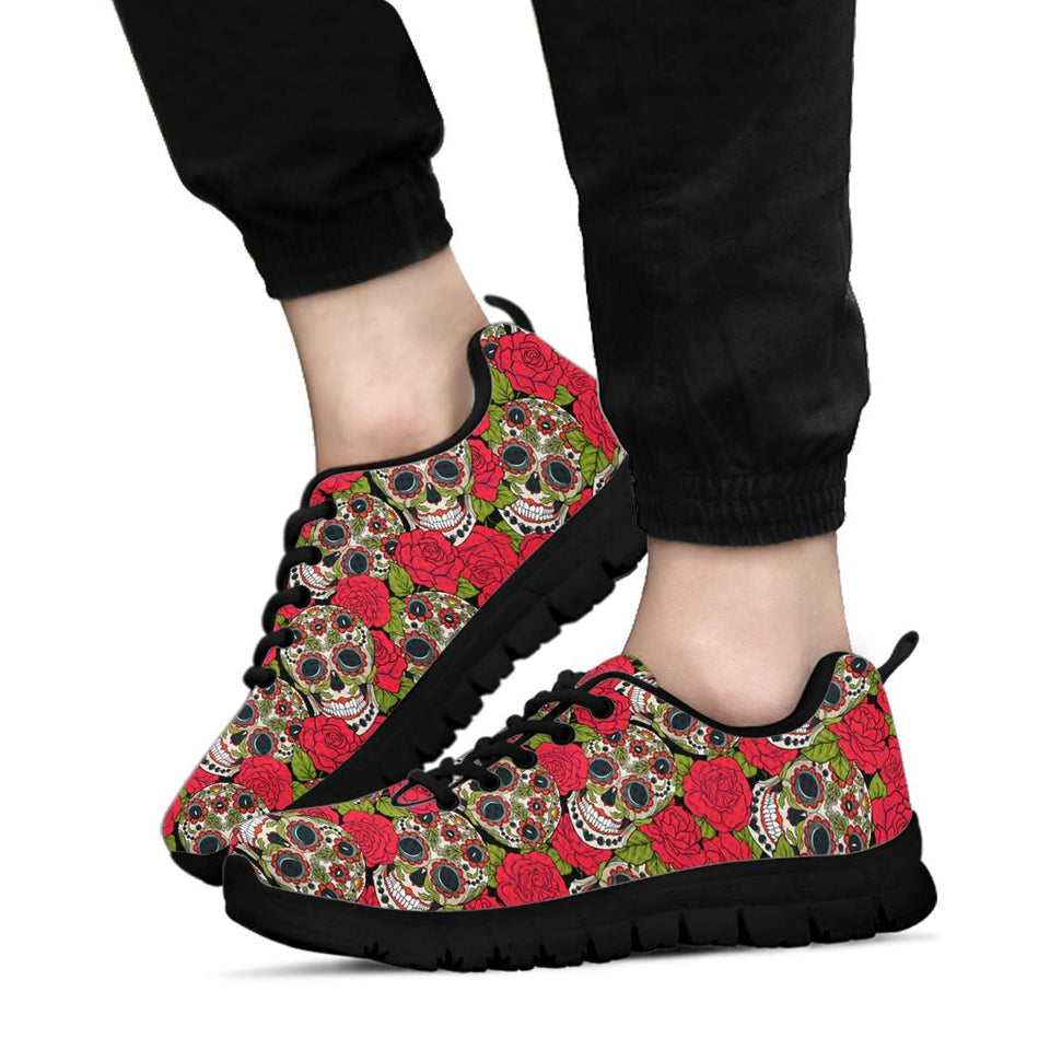 Womens Skull Shoes for Womens Mens Kids Lightweight Walking Tennis Sneakers Athletic Sport Running Shoes Fashion Gift for Friends Black
