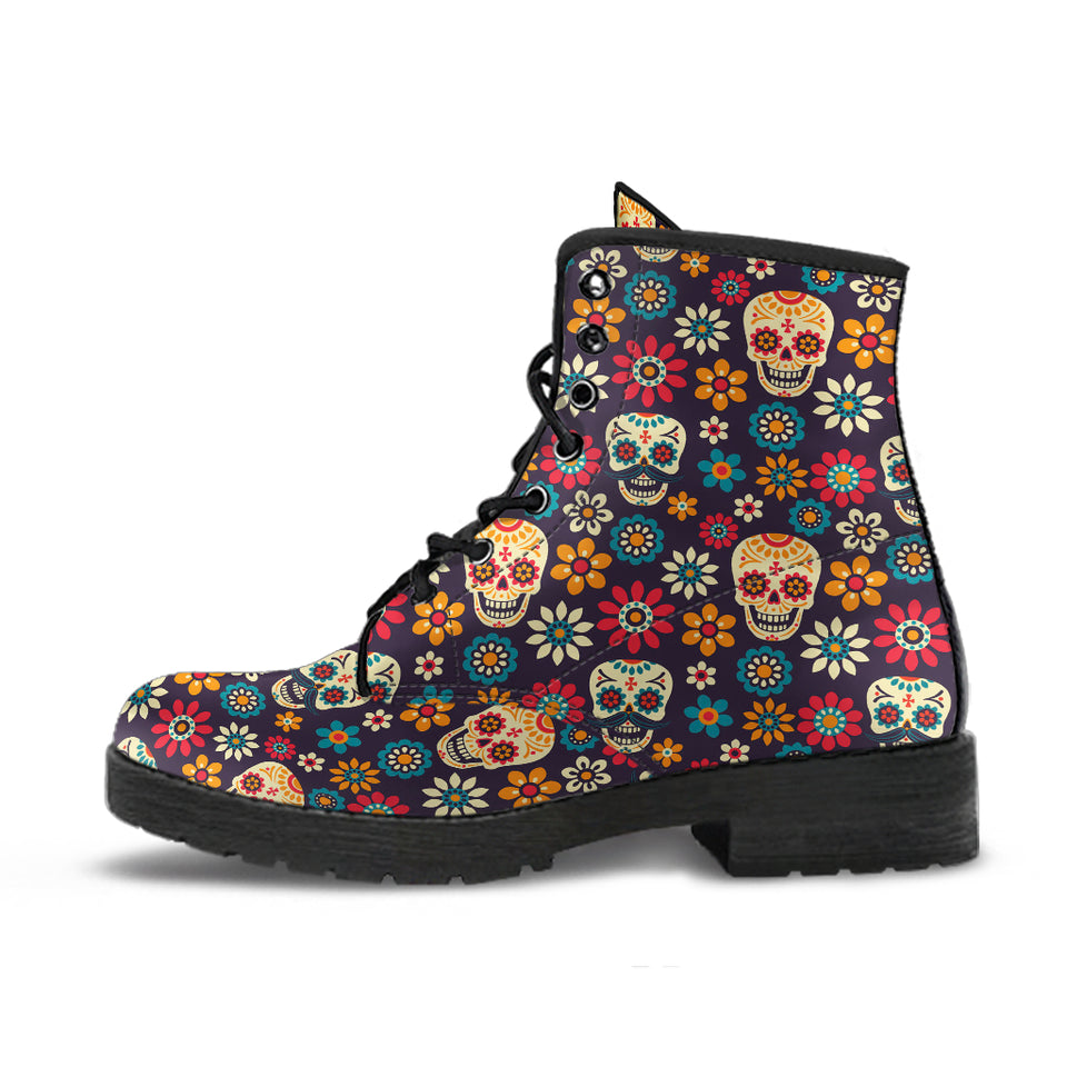 Sugar Skull Boots, Womens Skull Boots, Handmade Shoes Women