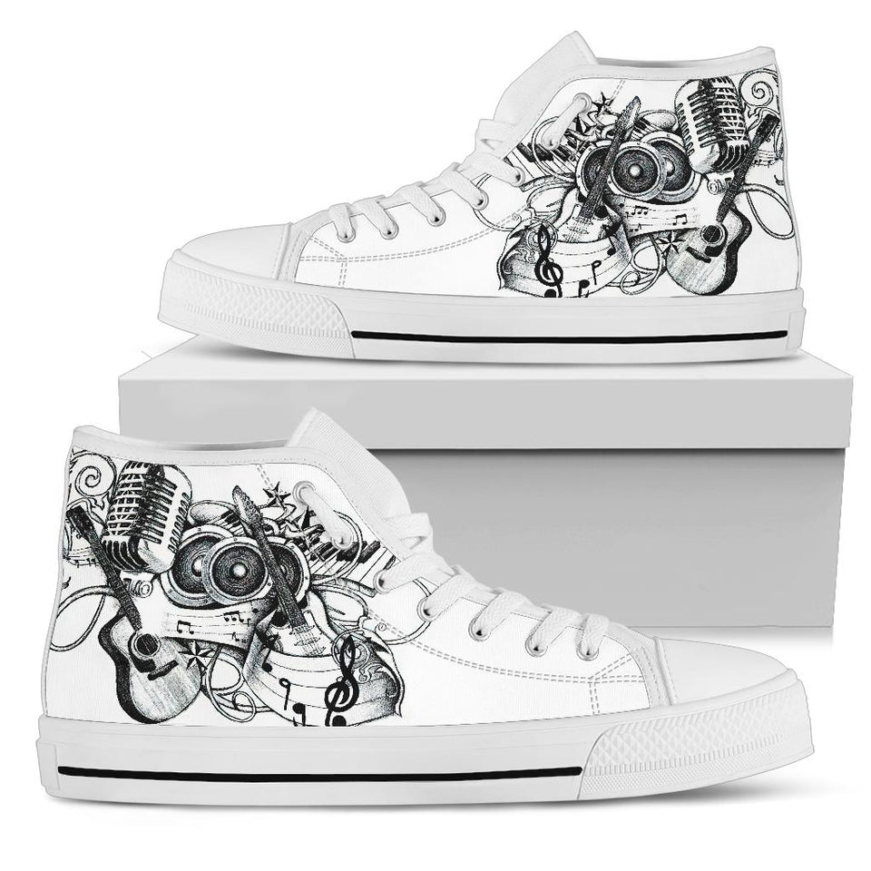 Piano _ Guitar Custom High Top Shoes