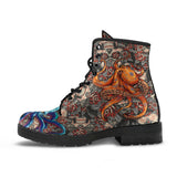 Sugar Skull Octopus, Leather Boots Women, Handmade Boots, Vegan Leather, Floral Skull, Womens Printed Shoes, Rain Boots, Streetwear