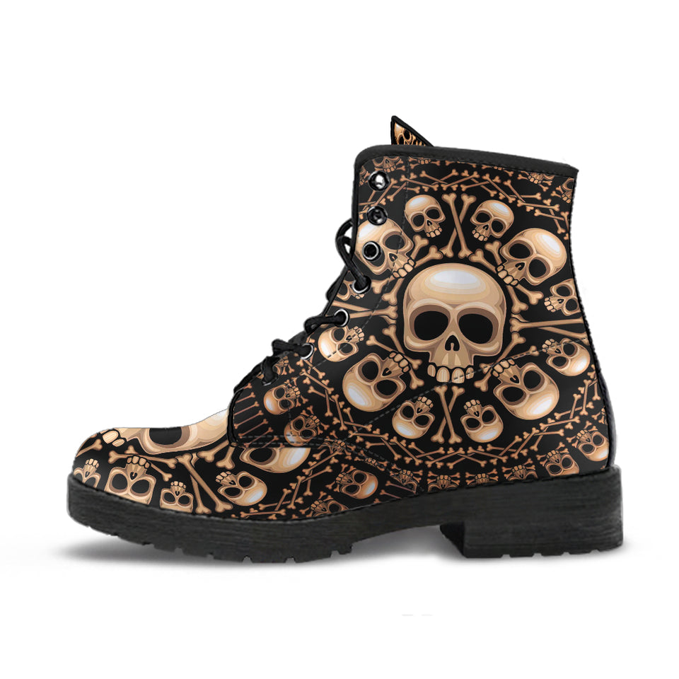 Leather Boots Women, Womens Skull Boots, Handmade Shoes
