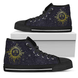 Sun and Moon, Mandala Design, Women's Boots high top
