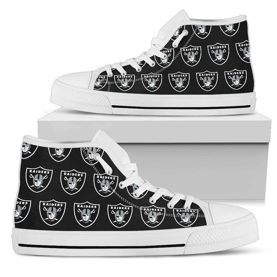 Raiders Shoes, Raiders High Top Sneaker, Football NFL Fan Converse style hightop, custom shoe, mom dad child shoe
