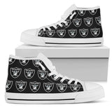 Raiders Shoes, Raiders High Top Sneaker, Football NFL Fan Converse style hightop, custom shoe, mom dad child shoe