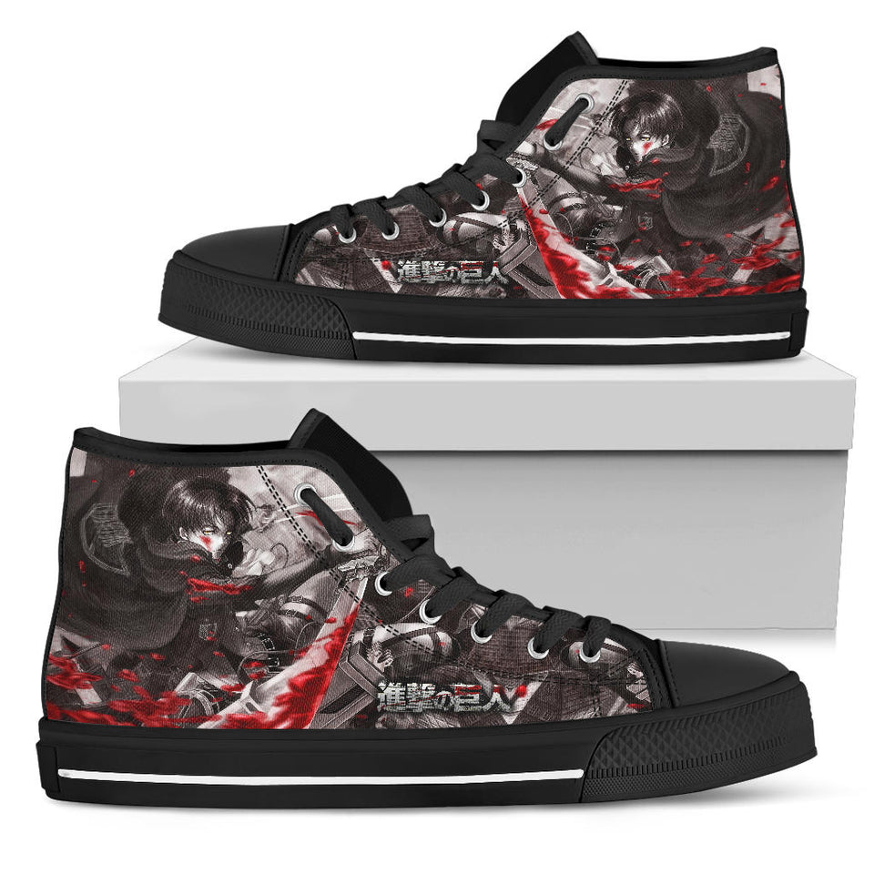 Attack On Titan Levi Ackerman themed custom shoes sneakers