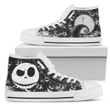 Nightmare Before Christmas High Top Sneaker Jack Skellington Unisex Canvas Shoes White