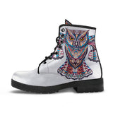Owl Boots, Vegan Leather, Handmade Crafted, Womens Leather Boots